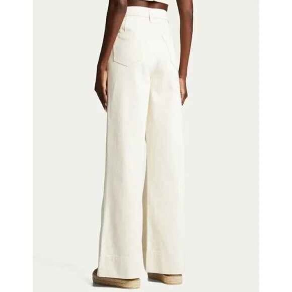 Triarchy High Rise Wide Leg Jeans in Off White - Picture 2 of 16
